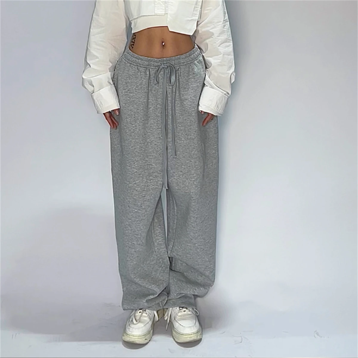 Women Harajuku Wide Leg Sweatpants 2025 Spring Fall Solid Fashion Sport Pant Female Casual Oversize Clothes Lady Baggy Trousers thumbnail 6
