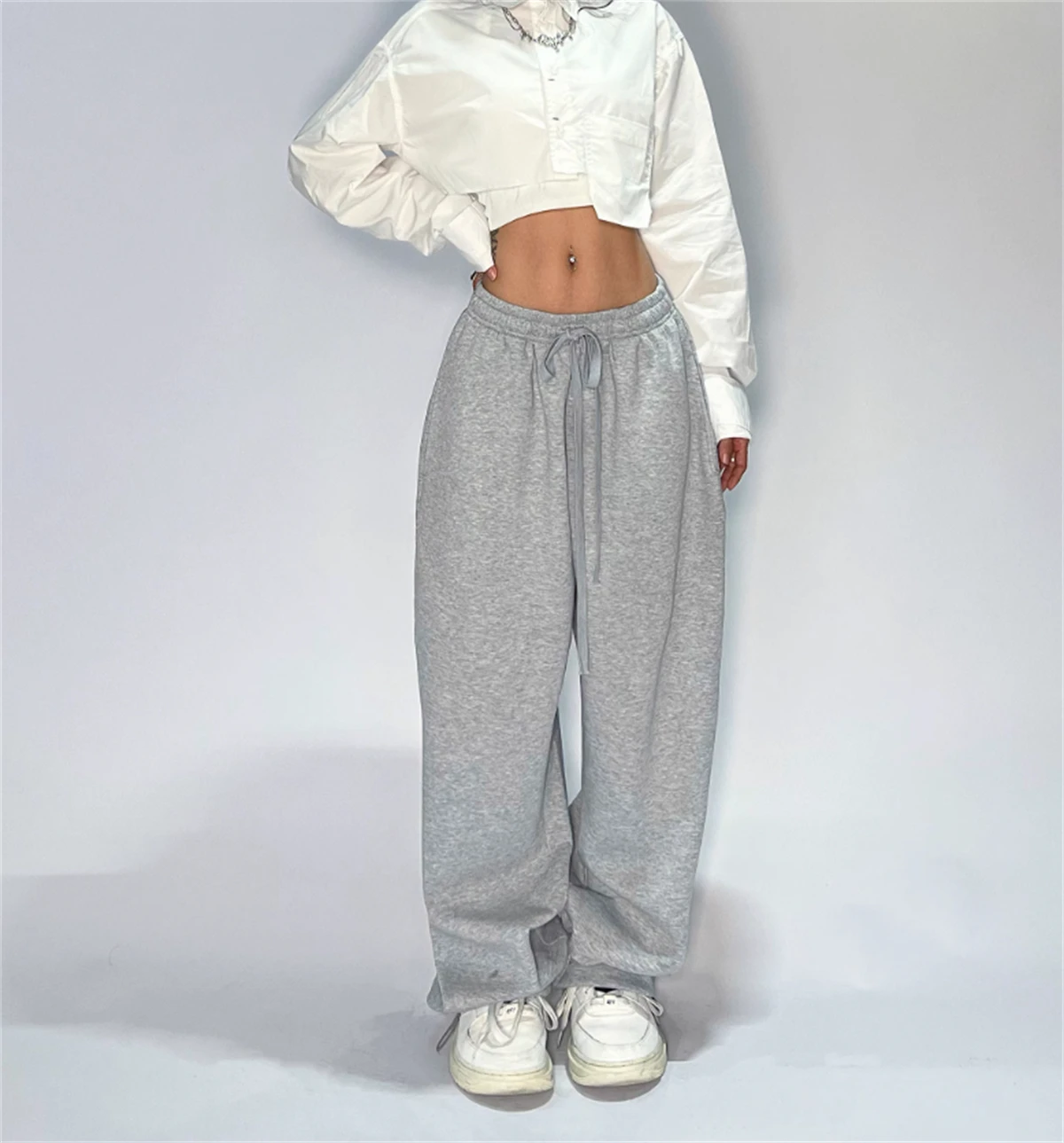 Women Harajuku Wide Leg Sweatpants 2025 Spring Fall Solid Fashion Sport Pant Female Casual Oversize Clothes Lady Baggy Trousers thumbnail 5