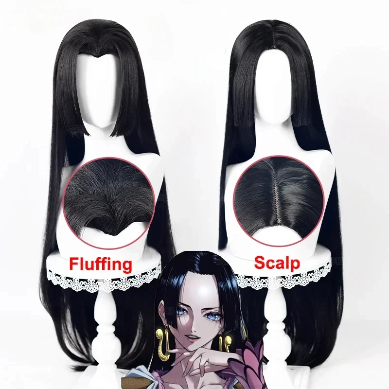 Anime Long Boa Hancock Cosplay Wig Boa Hancock Wigs Black Wig Heat Resistant Halloween Party Wigs