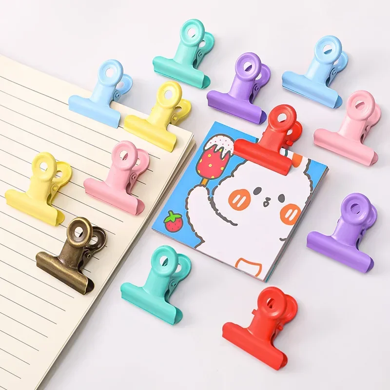 5pcs Random Color Metal Grip Ticket Paper Stationery Clips Office Documents Binder Clip School Student Stationery Supplies 3cm thumbnail 4