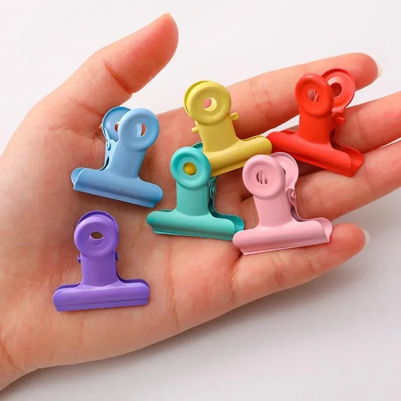 5pcs Random Color Metal Grip Ticket Paper Stationery Clips Office Documents Binder Clip School Student Stationery Supplies 3cm thumbnail 5