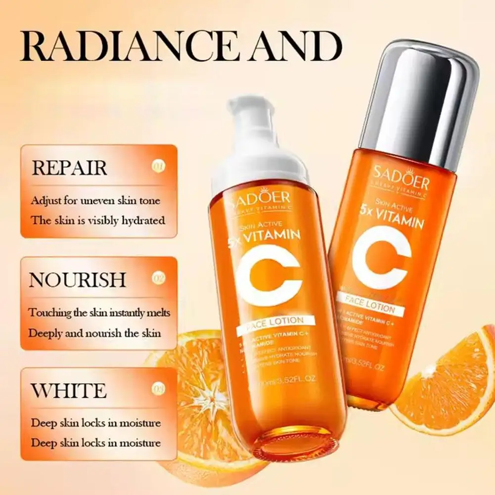 Vitamin C Skincare Series Collagen,hyaluronic Acid,glycerin 5 Fold Vitamin C Skincare Set Moisturizing Serum Face Care Set thumbnail 6