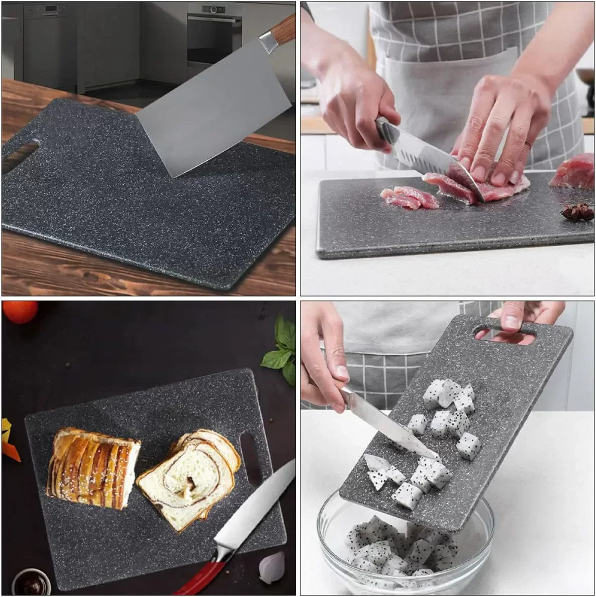 1PC Kitchen Cutting Board Marble Texture PP Antibacterial and Mildew Vegetable Cutting Board Dishwasher Safe Kitchen Gadgets thumbnail 5