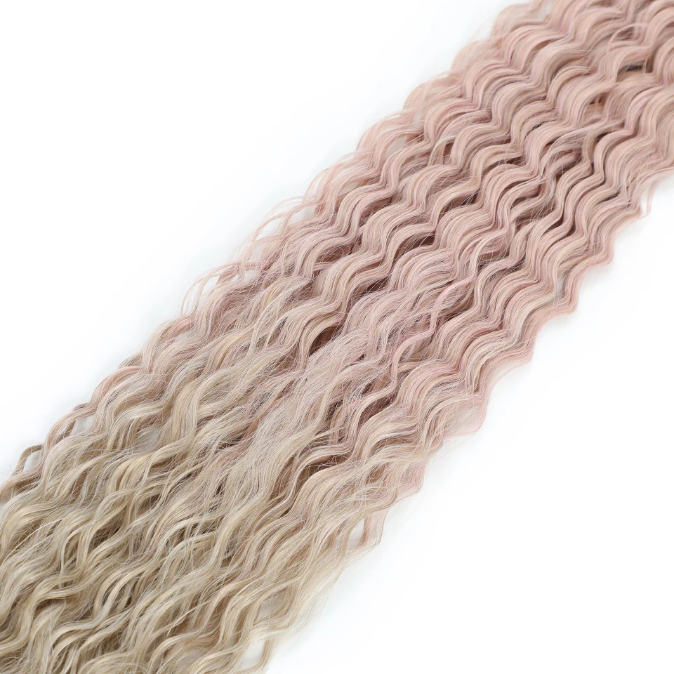 Ariel Curl 22 30 Inch Water Wave Twist Crochet Hair Extensions Synthetic Crochet Braids Ombre Red Pink Afro Curls Braiding Hair thumbnail 5