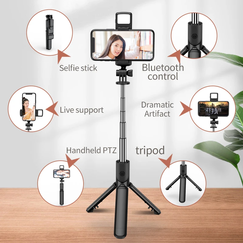 FGCLSY New Tripod for Smartphone Camera,Stand with Bluetooth shutter and light,Wireless Selfie Stick brackets with Phone Holder thumbnail 6