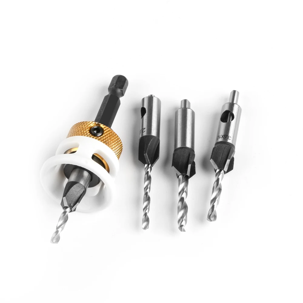 Woodworking Limit Four Edge Countersink Drill Alloy Drill Cone Drill Adjustable Depth Step Drill Screw Countersink Drill Bit thumbnail 6