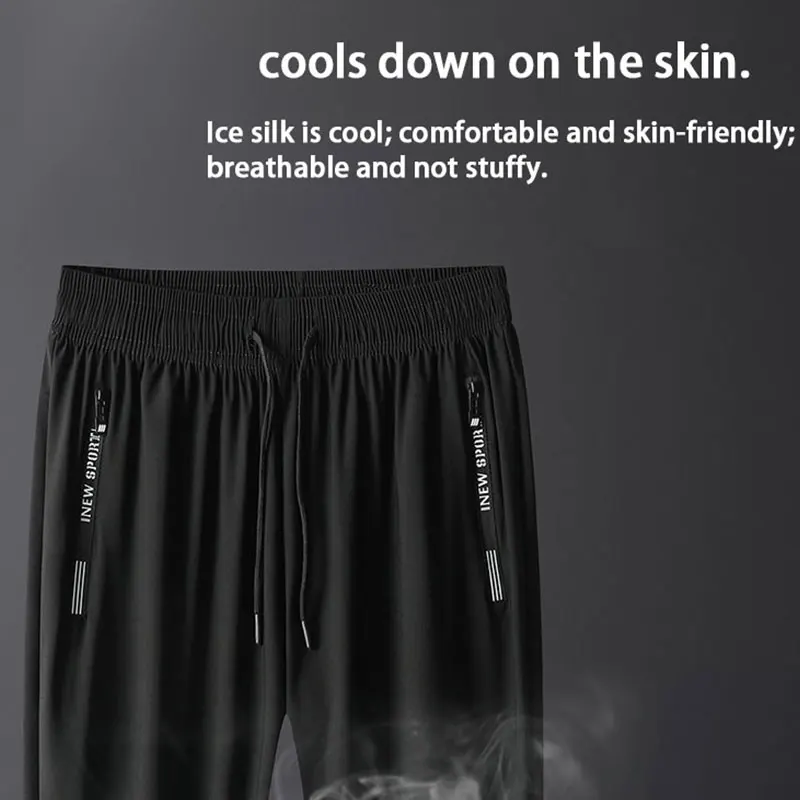 Running Pants Zipper Quick Dry Summer Fishing Outdoor Jogging Sweatpants Men Fitness Trousers Training Sport Long Pant Workout thumbnail 3