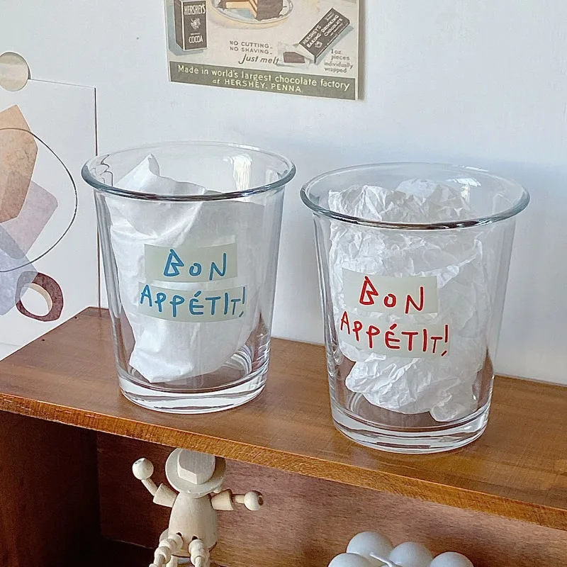Transparent Glass Cup Korean Ins Wide Mouth Milk Coffee Mug Drink Juice Cold Drink for Kitchen Breakfast Oat Jar Espresso Cups