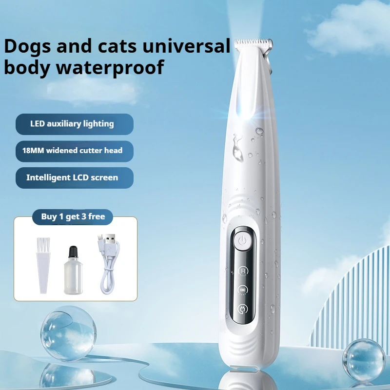 Upgrade Dog Paw Trimmer with LED Light Waterproof Portable Pet Hair Trimmer with Display Dog Clippers Grooming 18mm Widen Blade thumbnail 4