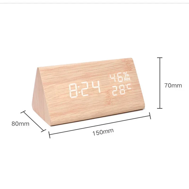 LED Student Alarm Clock Simple Wall Clock Temperature Display Sound Control Table Clock Desktop Home Decor Garden thumbnail 2