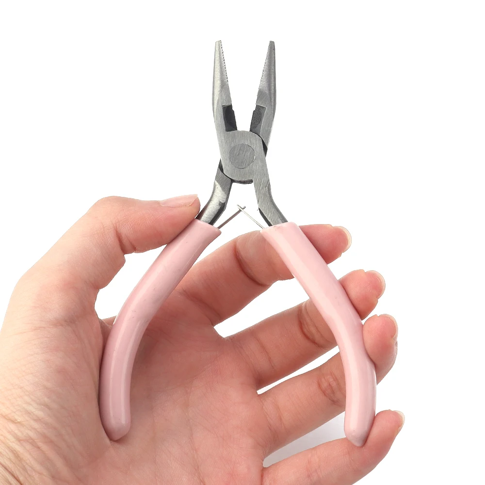 1pcs Stainless Steel Pliers Tools Set Pink Color Plier Needle Nose Pliers for DIY Jewelry Making Handcraft Beadwork Repair thumbnail 2