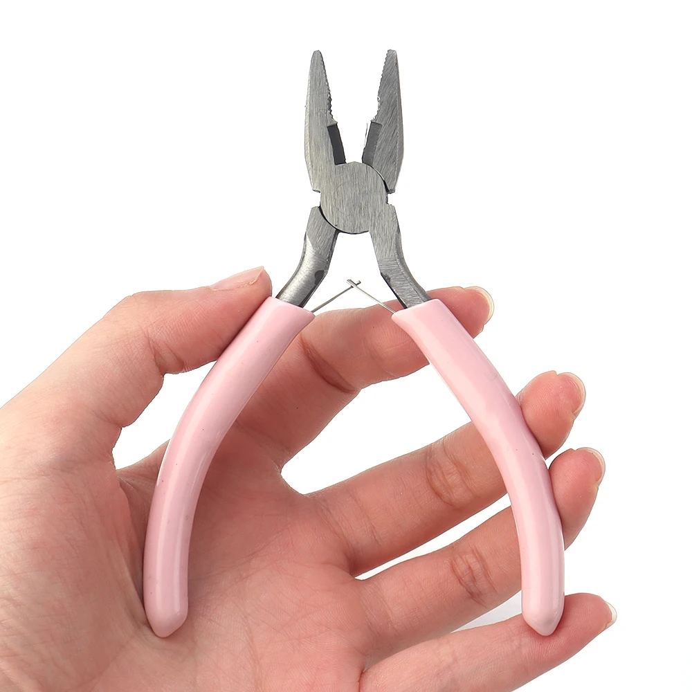 1pcs Stainless Steel Pliers Tools Set Pink Color Plier Needle Nose Pliers for DIY Jewelry Making Handcraft Beadwork Repair thumbnail 4