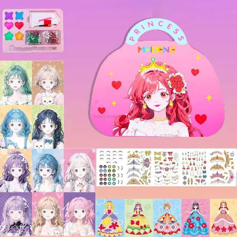 Makeup Set Kawaii Coloring DIY Princess Arts and Crafts Kids Girls Children Toy Book Lover Gifts Art Supplies thumbnail 3