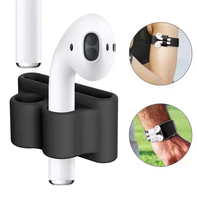 Silicone Holder Clip For AirPods Apple Wireless Earphone Socket Stand Case Compatible For Apple Watch Sport Hook Clip Anti-lost