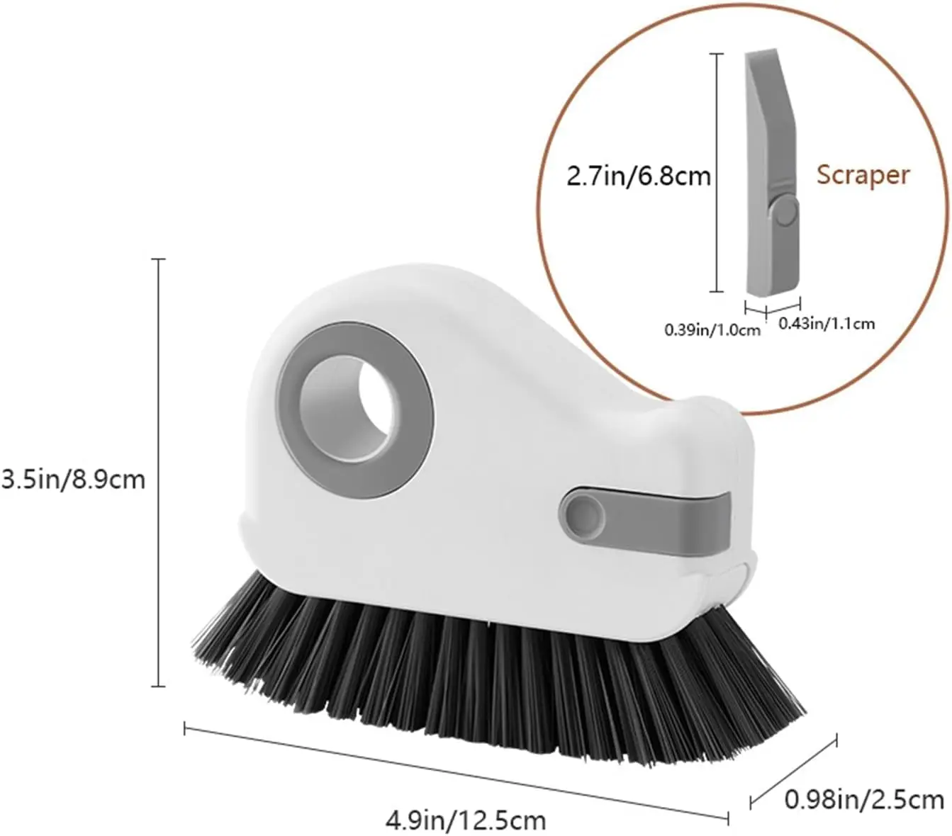 Groove Cleaning Brush Window Track Cleaner Tools, 2 in 1 Hard Bristle Grip Grout Brush Grout Cleaner Tool,Crevice Cleaning Brush thumbnail 2