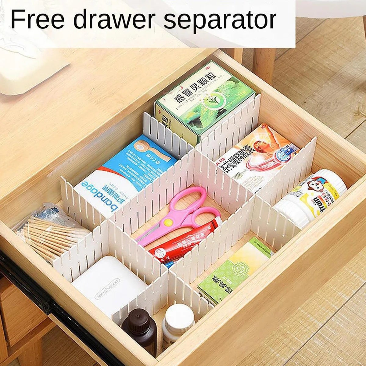 4Pcs Drawer Storage Dividers Sock Compartment Box Free Combination Plastic Partition Board Underwear Grid Divider Organizer Cosmetics Miscellaneous Compartment Box thumbnail 5