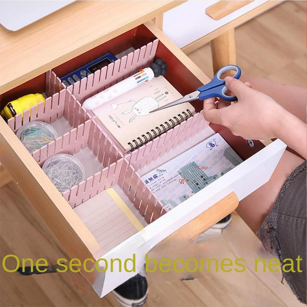 4Pcs Drawer Storage Dividers Sock Compartment Box Free Combination Plastic Partition Board Underwear Grid Divider Organizer Cosmetics Miscellaneous Compartment Box thumbnail 2