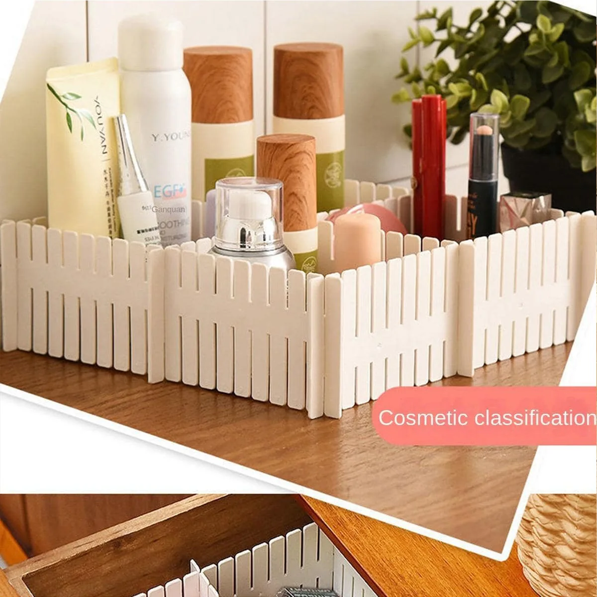 4Pcs Drawer Storage Dividers Sock Compartment Box Free Combination Plastic Partition Board Underwear Grid Divider Organizer Cosmetics Miscellaneous Compartment Box thumbnail 6