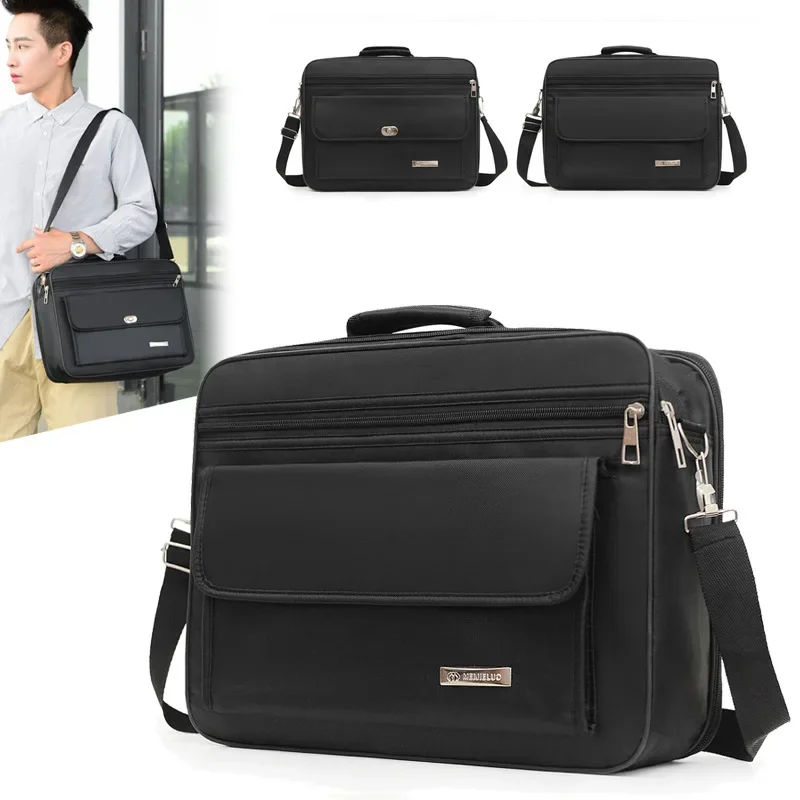 Large Capacity Briefcase Travel Essentials Laptop Storage Diagonal Bag Business Trips Oxford Cloth Document Organize Accessories thumbnail 2