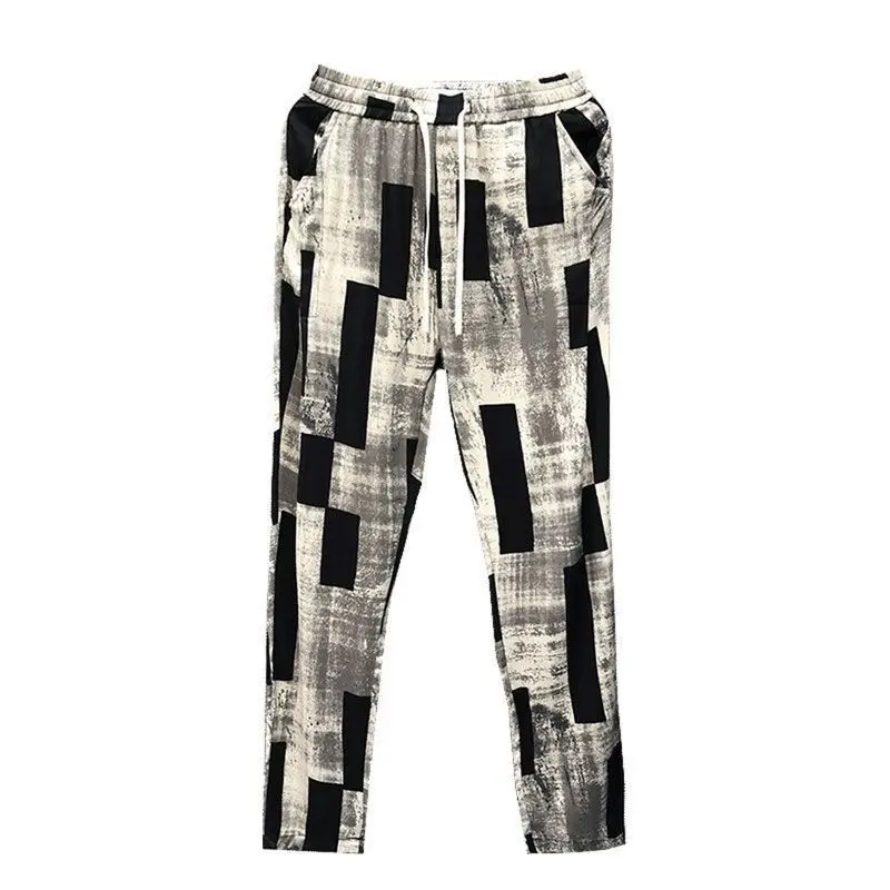 New Spring and Summer Thin Straight-leg Pants for Men's Drape Versatile Casual Pants Trendy Versatile Men's Nine-point Pants thumbnail 3