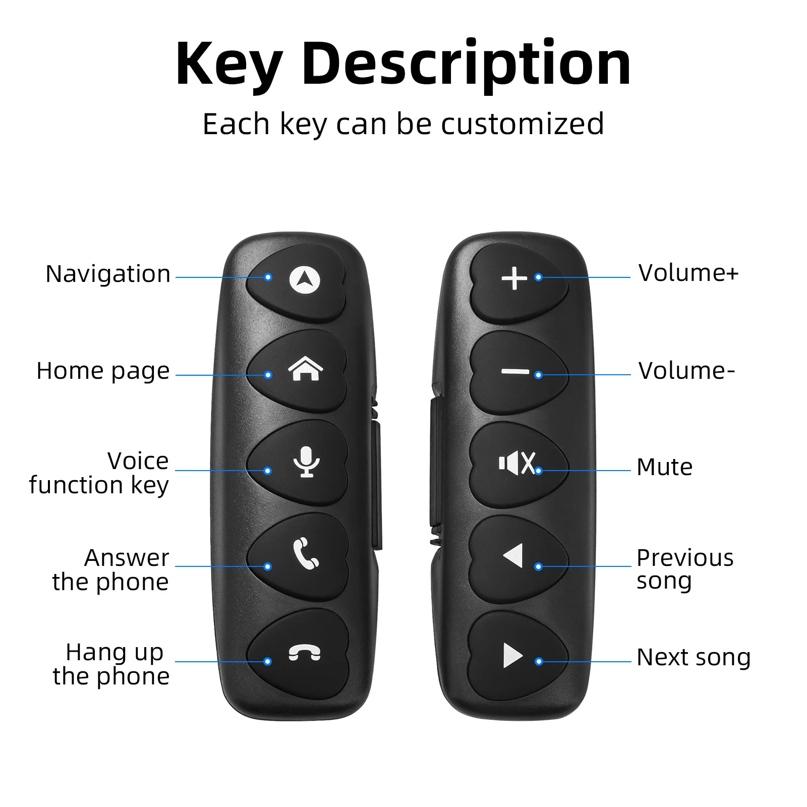 10 Keys Wireless Multi-function Remote Control Steering Wheel For Car Radio DVD GPS Multimedia Android Navigation Remote Control thumbnail 5