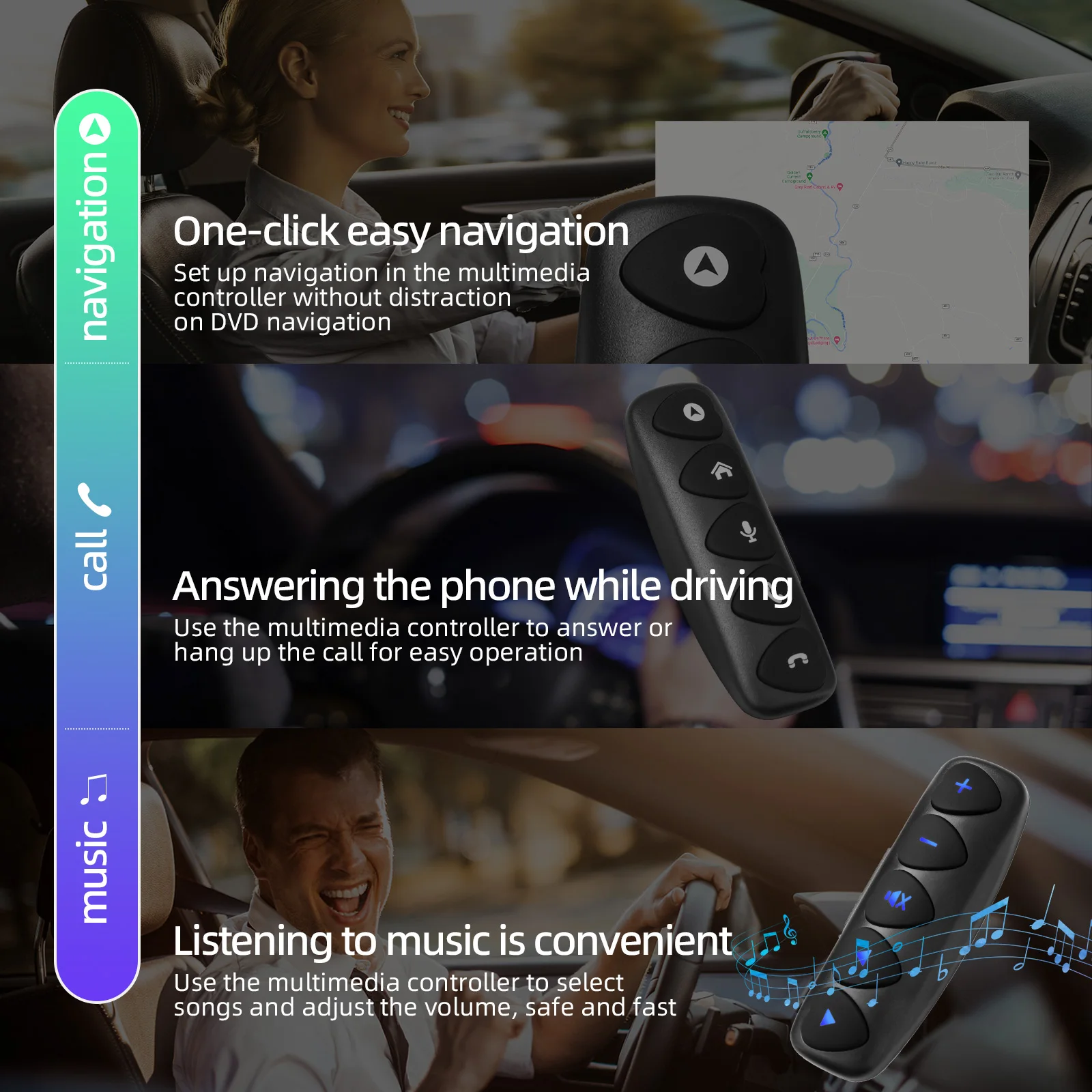 10 Keys Wireless Multi-function Remote Control Steering Wheel For Car Radio DVD GPS Multimedia Android Navigation Remote Control thumbnail 3