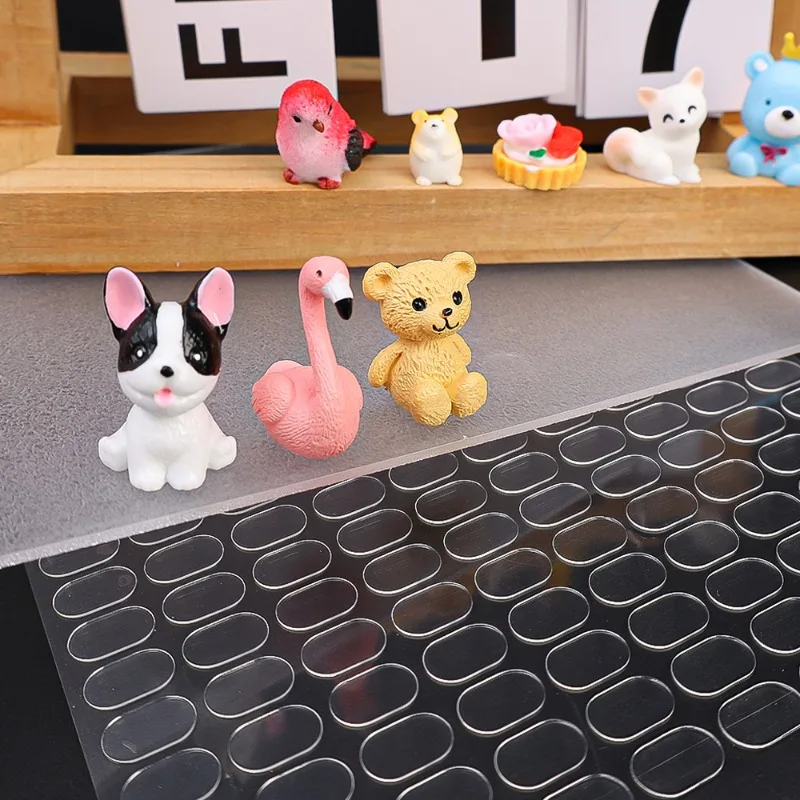 Wholesale Removable Double Sided Gel Glue Pads Clear Sticky Glue for Plastic Surface Action Figures Poster Wall Hanging Dots thumbnail 3