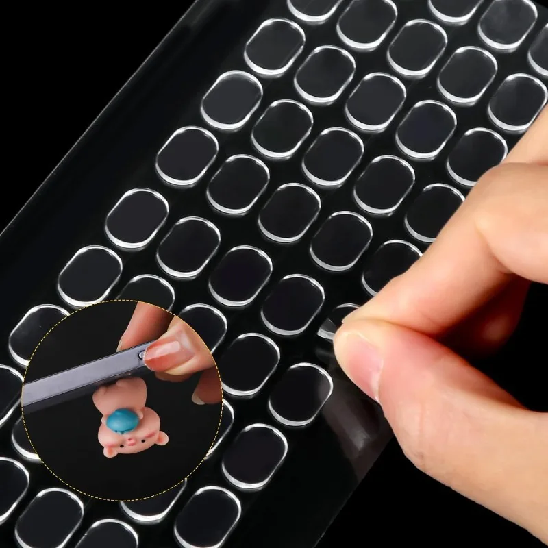 Wholesale Removable Double Sided Gel Glue Pads Clear Sticky Glue for Plastic Surface Action Figures Poster Wall Hanging Dots thumbnail 2