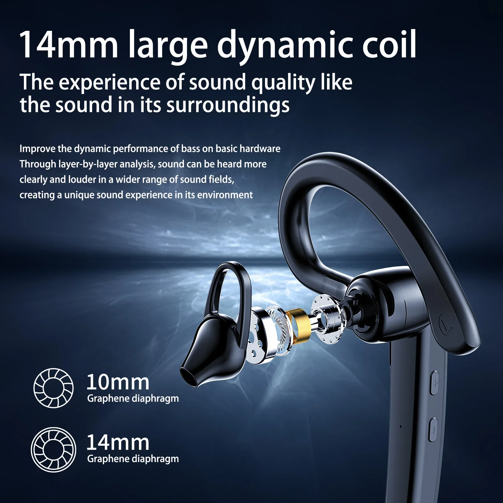 Wireless Bluetooth Headphones With Microphon Earphone ENC Noise Cancelling Handsfree Talking Headset Busines Auriculares Driving thumbnail 6