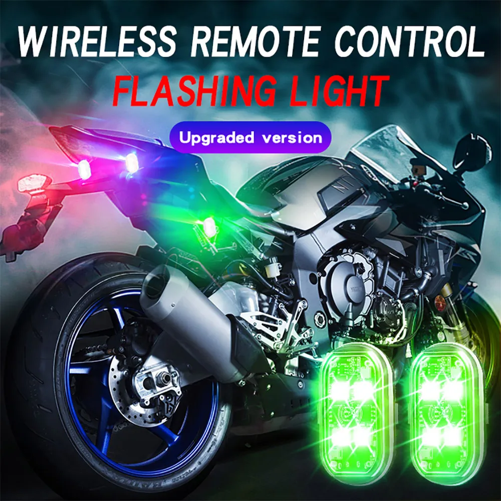 2/4pcs Wireless LED Strobe Lights Car Decor Atmosphere Light, 8 Colors Rechargeable Led Lights Anti-Collision LED Warning Light thumbnail 5