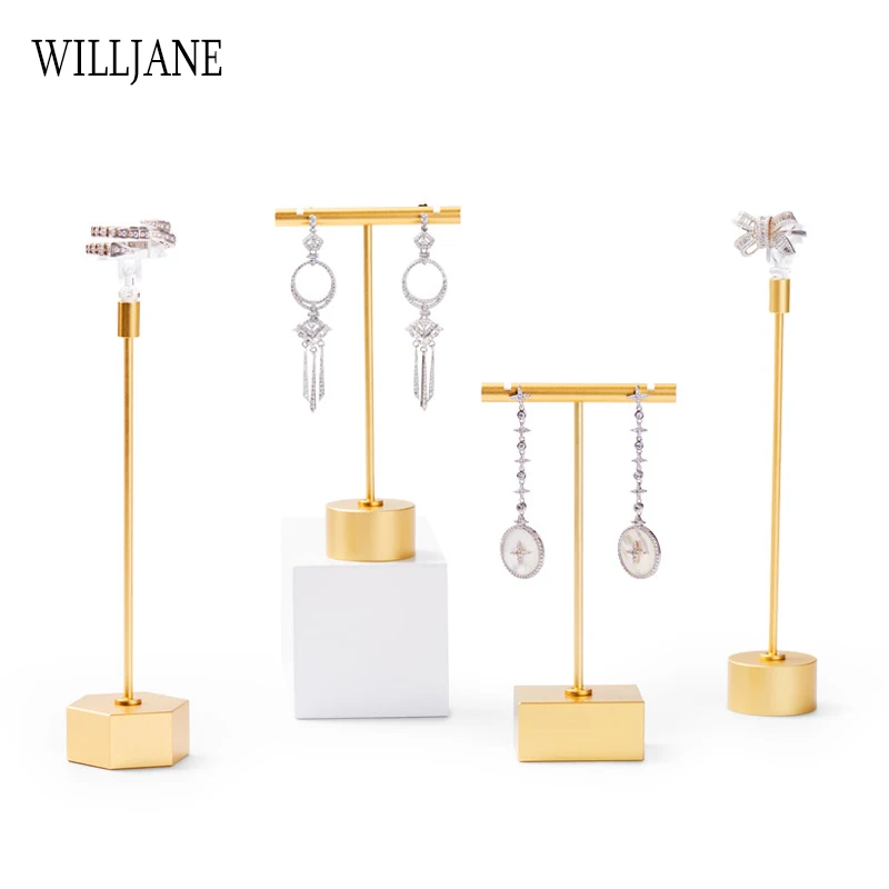 Dangle Earrings Display Holder Stand Metal T Bar Rack Ear Studs Hanger Jewelry Ring Clip Organizer Tower Eardrop Storage Shelf thumbnail 6