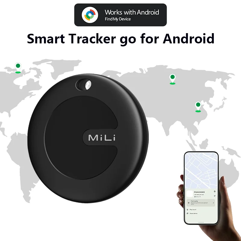 MiLi MiTag Smart GPS Tracker Bluetooth Locator For Android Work With Google Find My Device Anti-Lost Device Keys Pet Finder