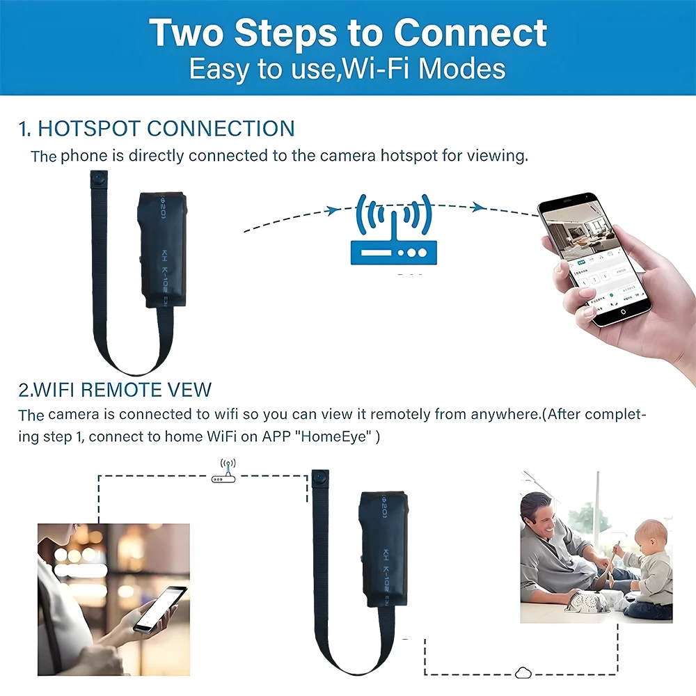 Newly improved 4K HD mini WiFi camera, supporting remote viewing, motion detection, DIY home nanny style camera thumbnail 5