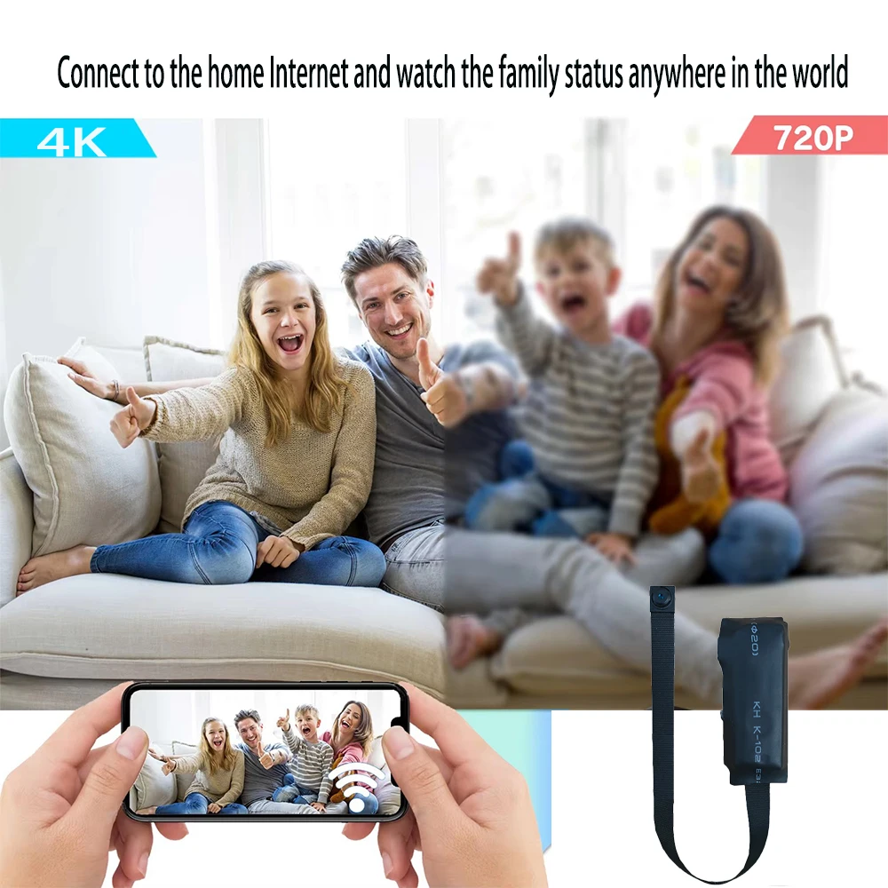 Newly improved 4K HD mini WiFi camera, supporting remote viewing, motion detection, DIY home nanny style camera thumbnail 3