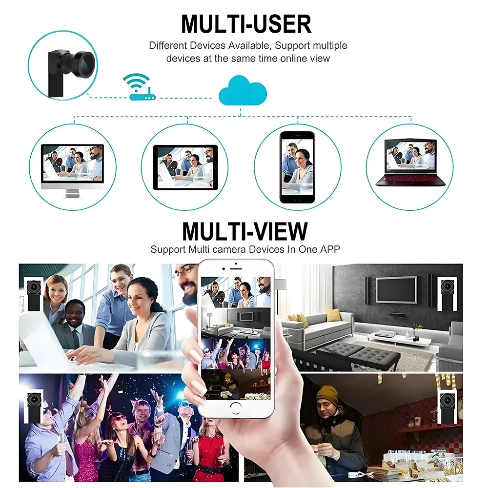 Newly improved 4K HD mini WiFi camera, supporting remote viewing, motion detection, DIY home nanny style camera thumbnail 2