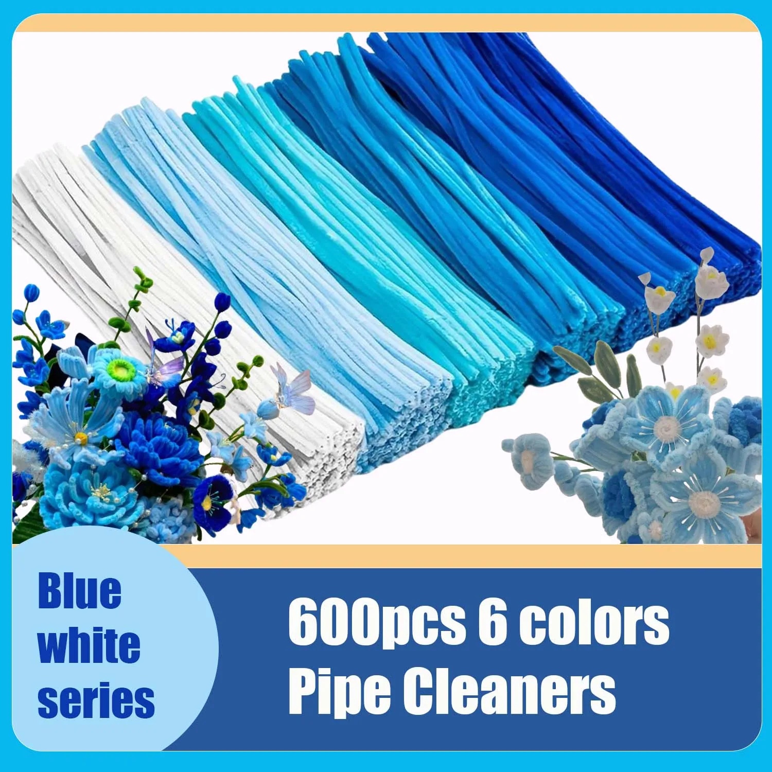 600pcs Multi-Colored, Flower Making Kit, Arts and Craft Supplies, Pipe Cleaners Kit, Pipe Cleaner for Flower, Craft Supplies Kit thumbnail 2