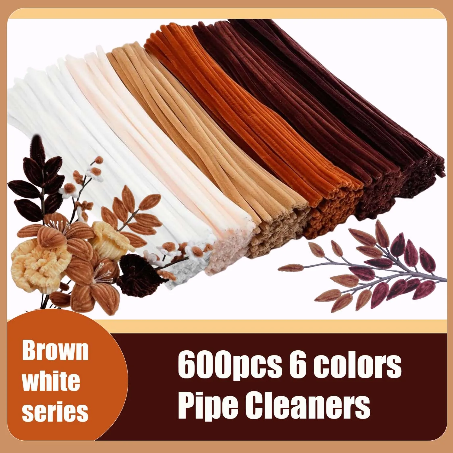 600pcs Multi-Colored, Flower Making Kit, Arts and Craft Supplies, Pipe Cleaners Kit, Pipe Cleaner for Flower, Craft Supplies Kit thumbnail 5