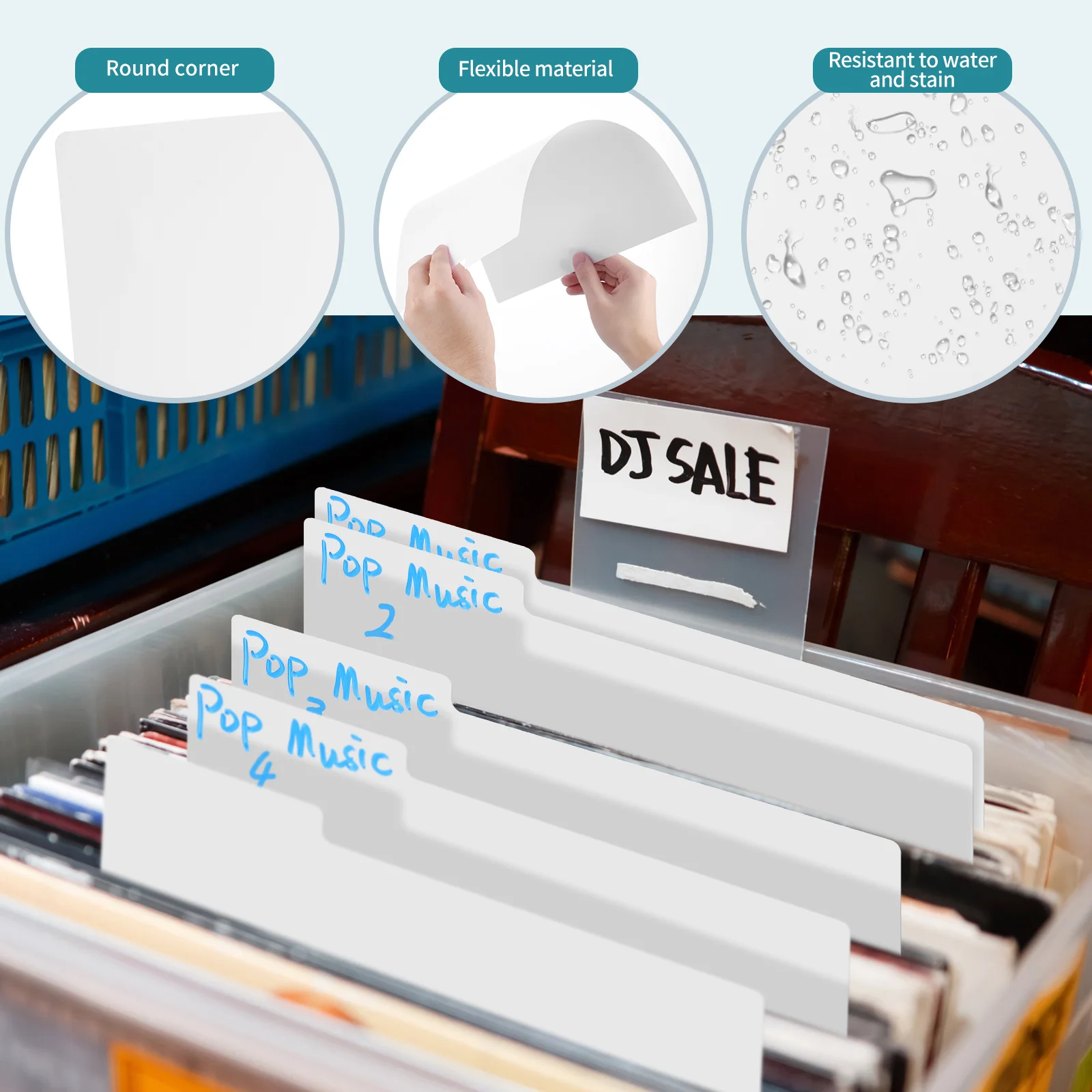 10pcs Vinyl Record Dividers Album Sorting Index Card  Book Dividers Album Storage Shelf Record Organizer Separators With Tabs  thumbnail 2
