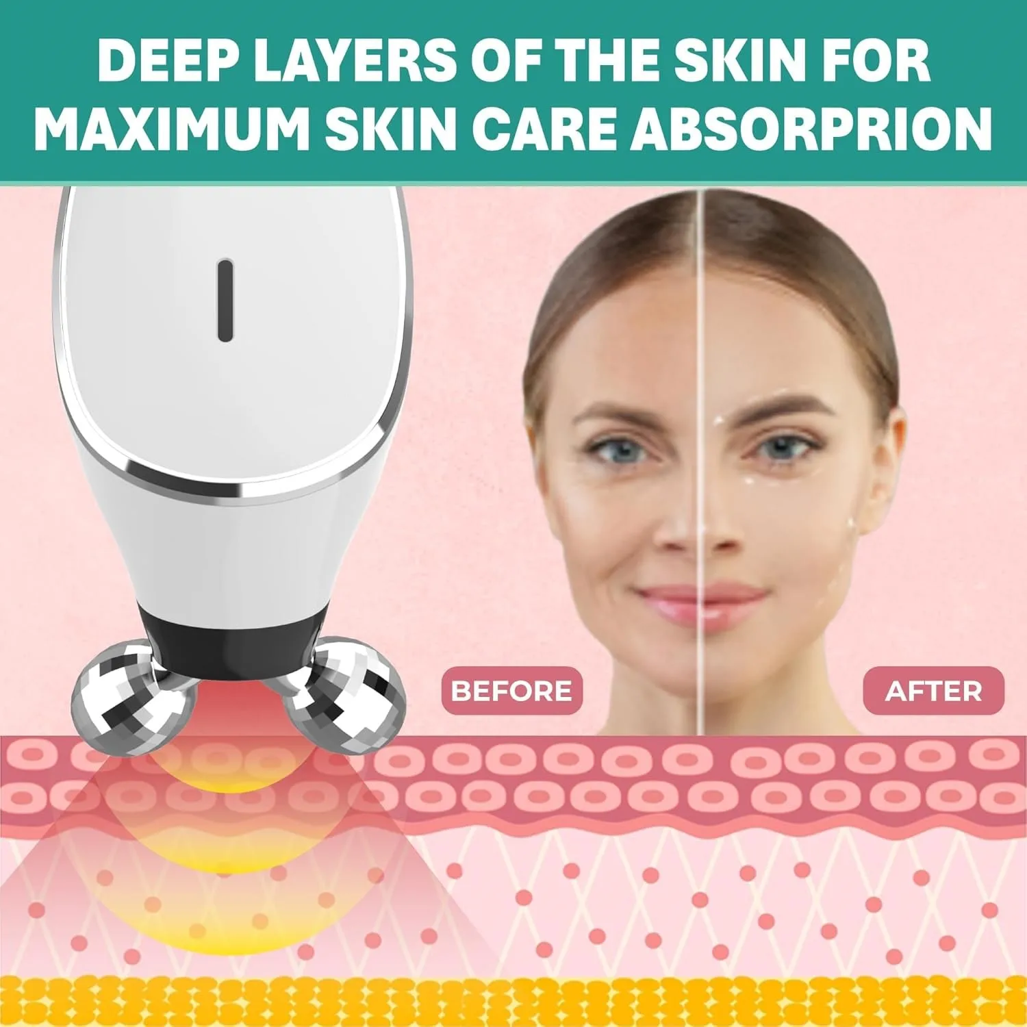 Microcurrent Facial Device Microcurrent Facial Roller -Facial Microcurrent Device Anti-Aging Microcurrent Facial Devices thumbnail 4