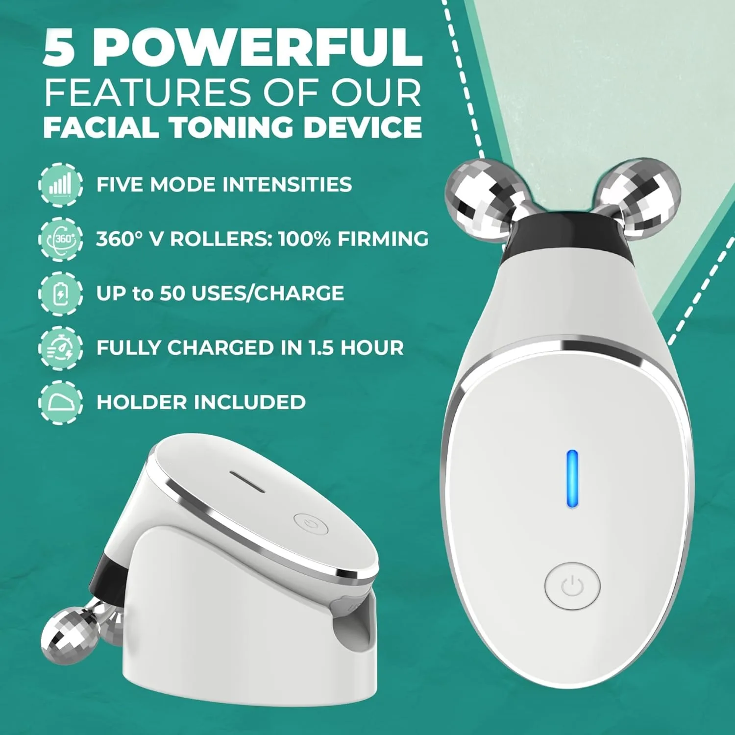 Microcurrent Facial Device Microcurrent Facial Roller -Facial Microcurrent Device Anti-Aging Microcurrent Facial Devices thumbnail 6