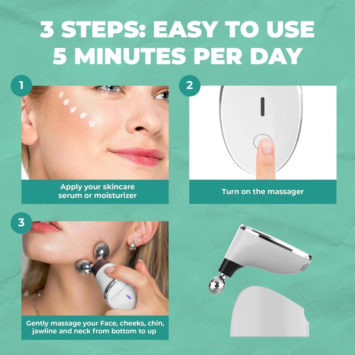 Microcurrent Facial Device Microcurrent Facial Roller -Facial Microcurrent Device Anti-Aging Microcurrent Facial Devices thumbnail 5