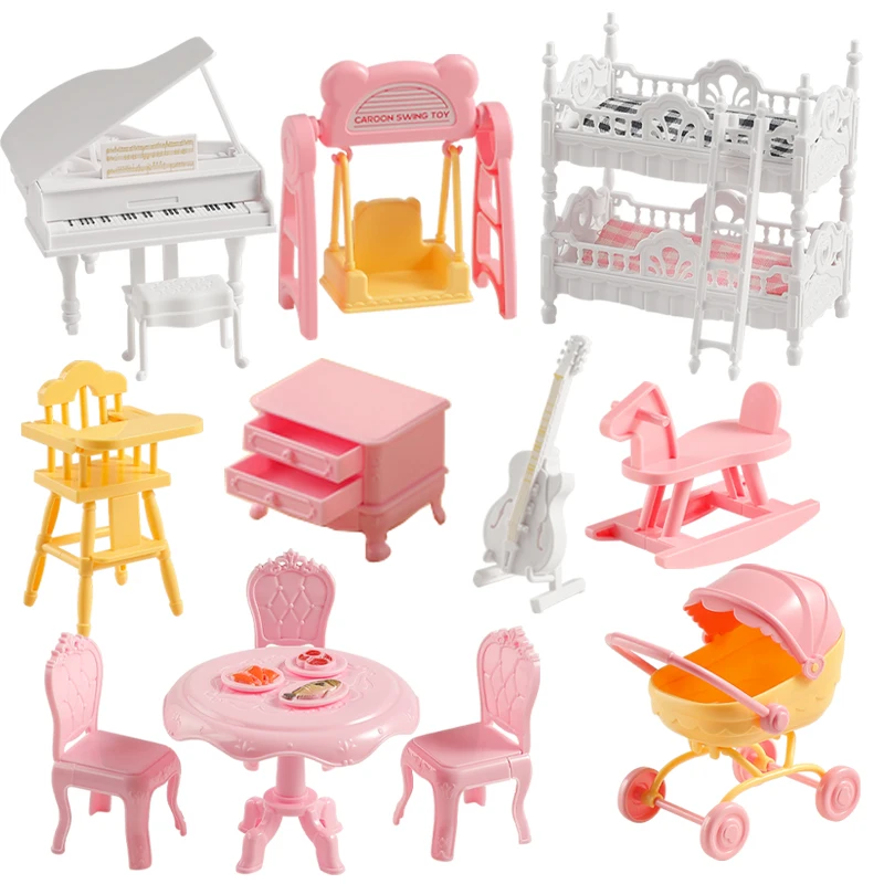 1:12 Dollhouse Miniature Cradle Crib Surround Bed Piano Table Set Furniture Kitchen Model Decor Toy Doll House Accessories thumbnail 2