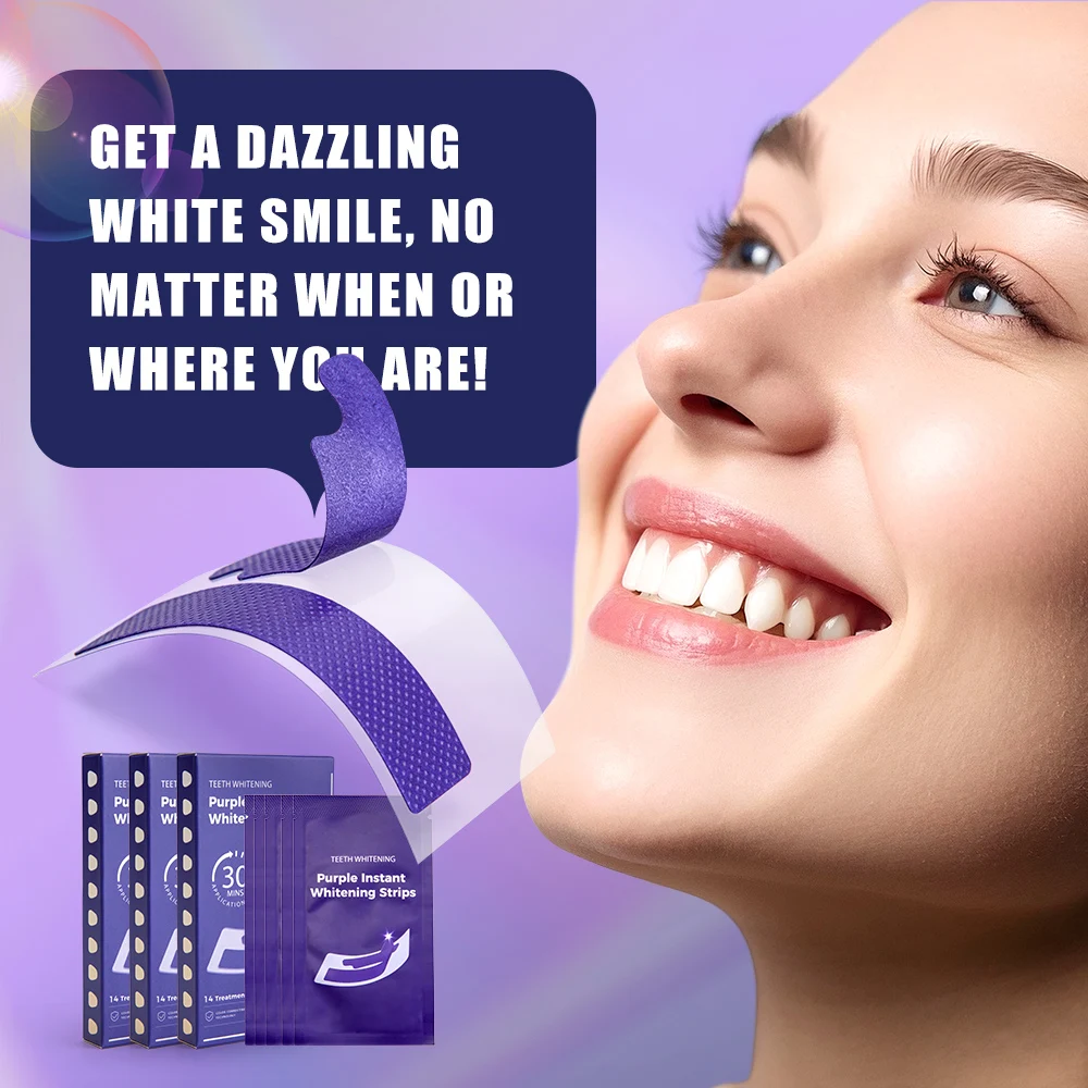 14/72pairs Teeth Whitening Strips Clean Whiten Remove Yellow Plaque Protect Gum Reduce Tooth Stains Fresh Breath Stickers thumbnail 6