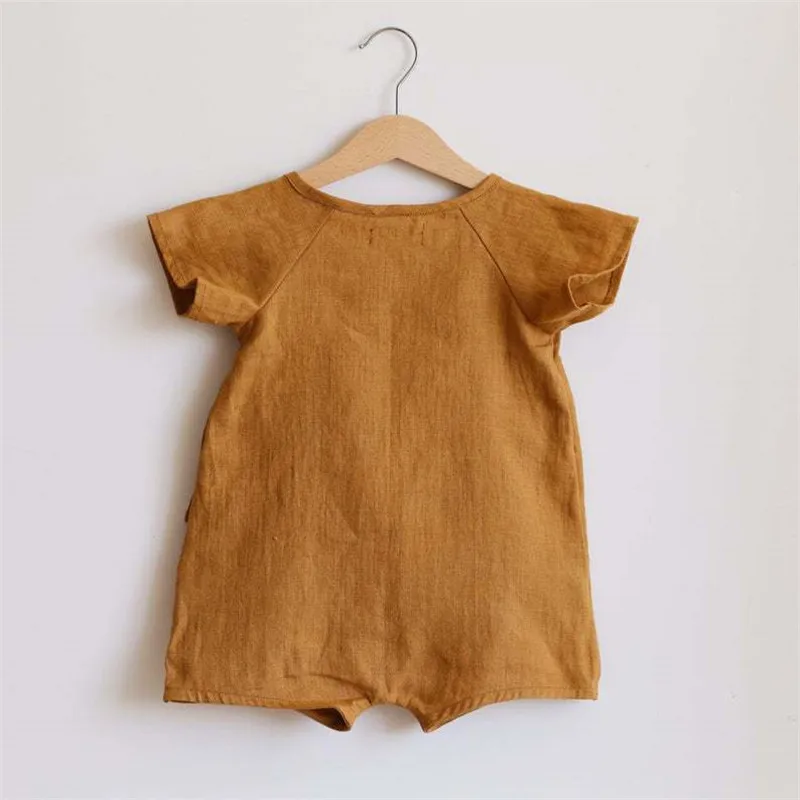 Linen Cotton Baby Boys Rompers Summer Infant Baby Bodysuit Casual Newborn Girls Jumpsuit Toddler Boys Bodysuit Overalls 0-24m thumbnail 6