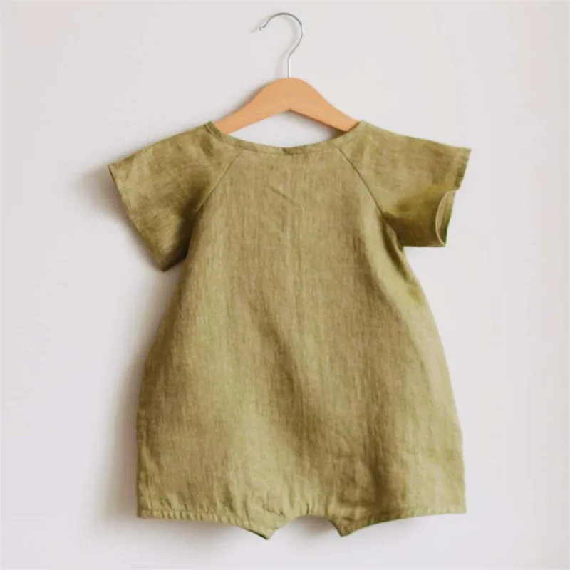 Linen Cotton Baby Boys Rompers Summer Infant Baby Bodysuit Casual Newborn Girls Jumpsuit Toddler Boys Bodysuit Overalls 0-24m thumbnail 3