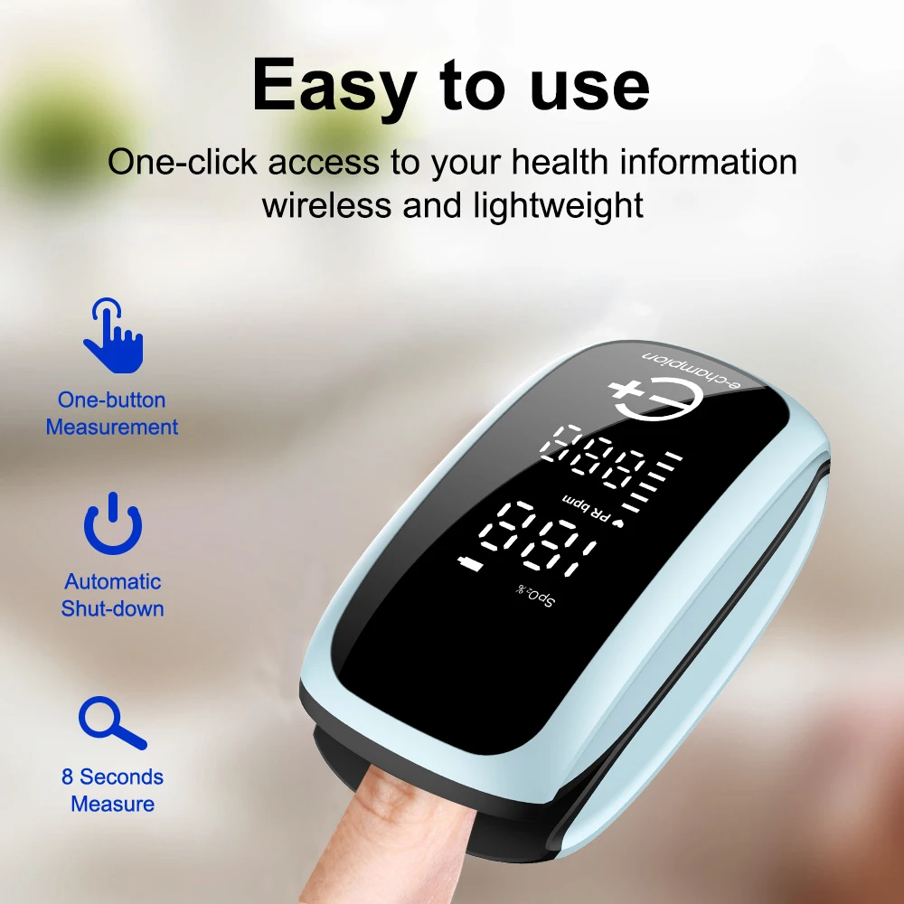 Rechargeable Medical Oximeter Strap Lanyard Fingertip Pulse Oximeter Blood Oxygen Saturation Monitor Digital LED Display Child thumbnail 4