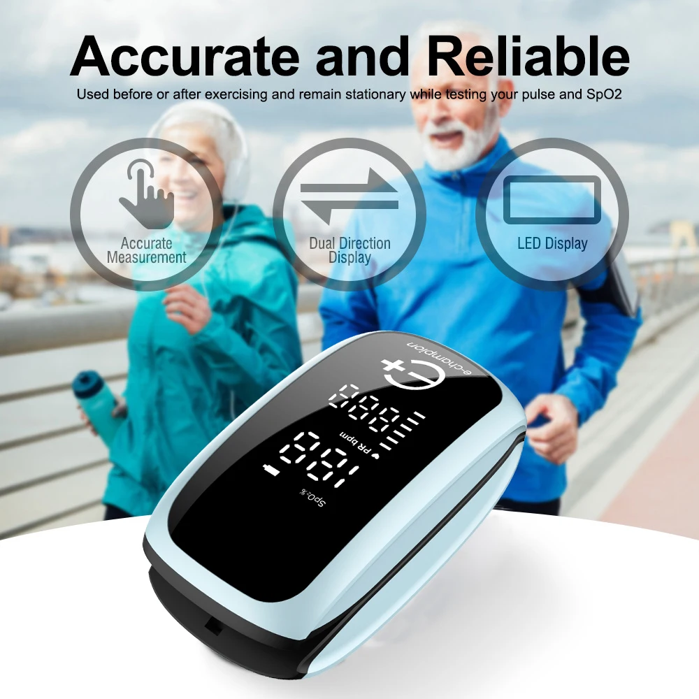 Rechargeable Medical Oximeter Strap Lanyard Fingertip Pulse Oximeter Blood Oxygen Saturation Monitor Digital LED Display Child thumbnail 5