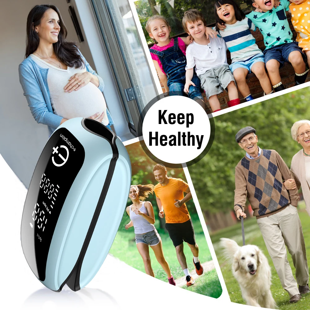 Rechargeable Medical Oximeter Strap Lanyard Fingertip Pulse Oximeter Blood Oxygen Saturation Monitor Digital LED Display Child thumbnail 6