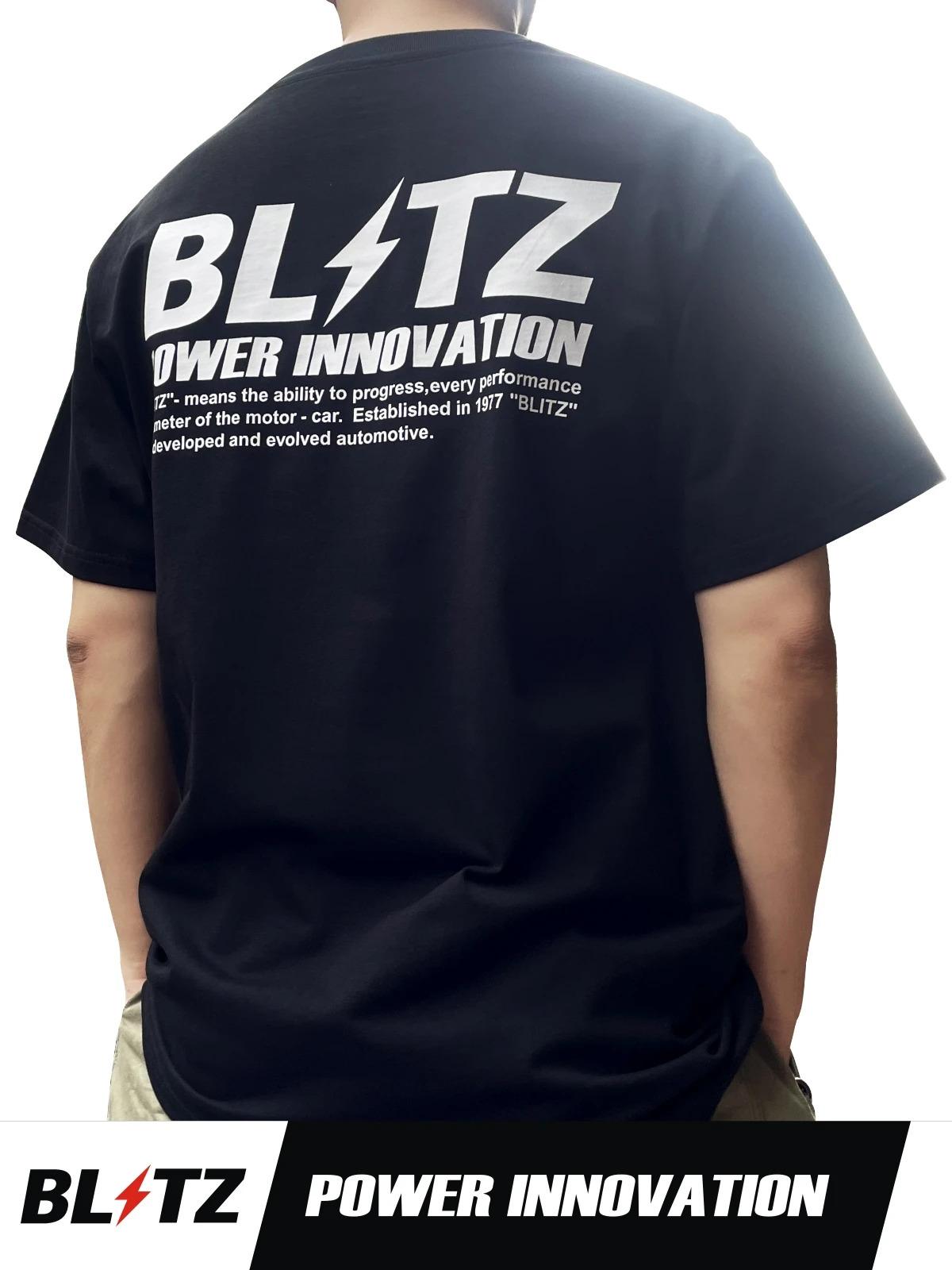 BLITZ Short-sleeved JDM T-shirt Modified Car Classic Brand Printed Short-sleeved Motorcycle Graphic Breathable Casual Men's Tee thumbnail 3