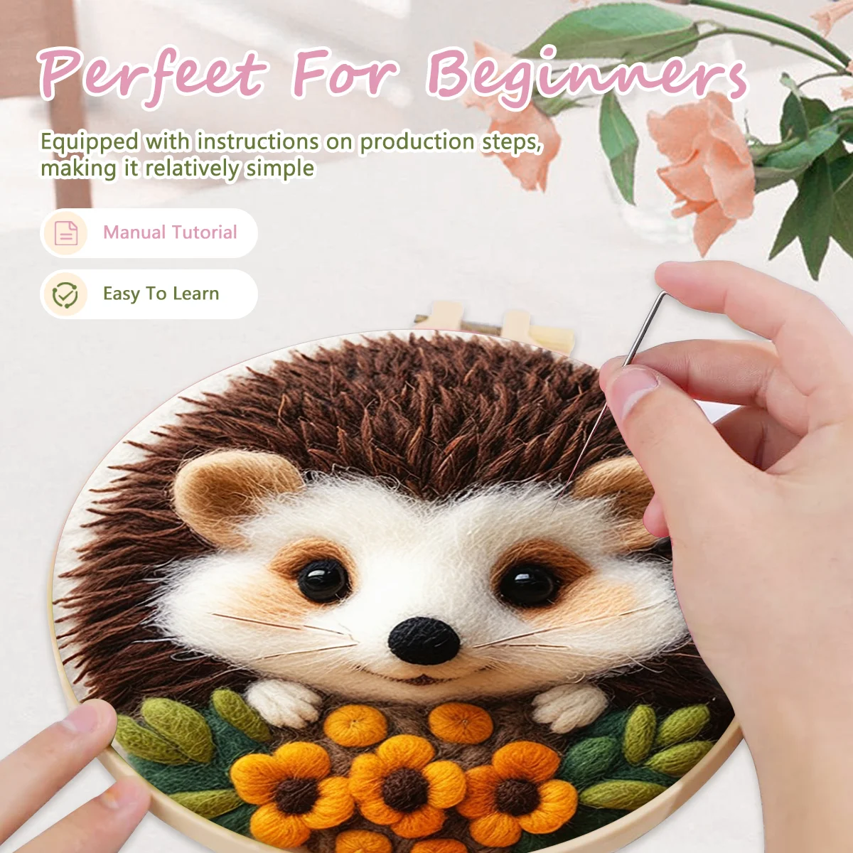 RUOPOTY Landscape Pattern Needle Felting Painting Starter Kit Complete Needle Felting Tools Needle Felting Kit With Felting Need thumbnail 5